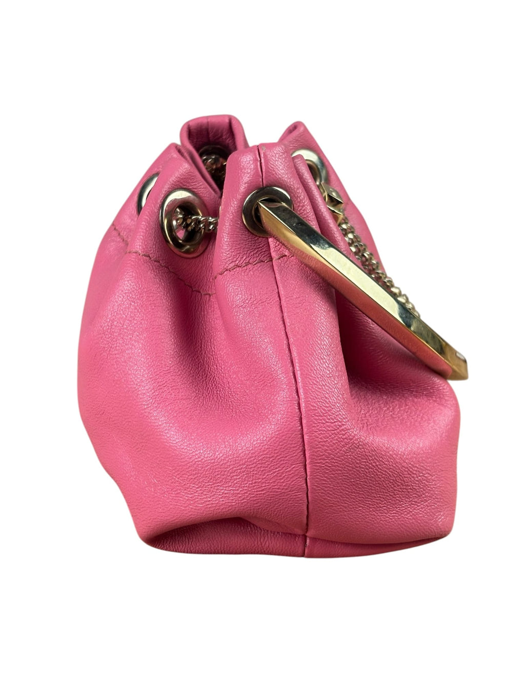 Jimmy Choo Pink Leather Micro Bob Bon Two-Way Bag