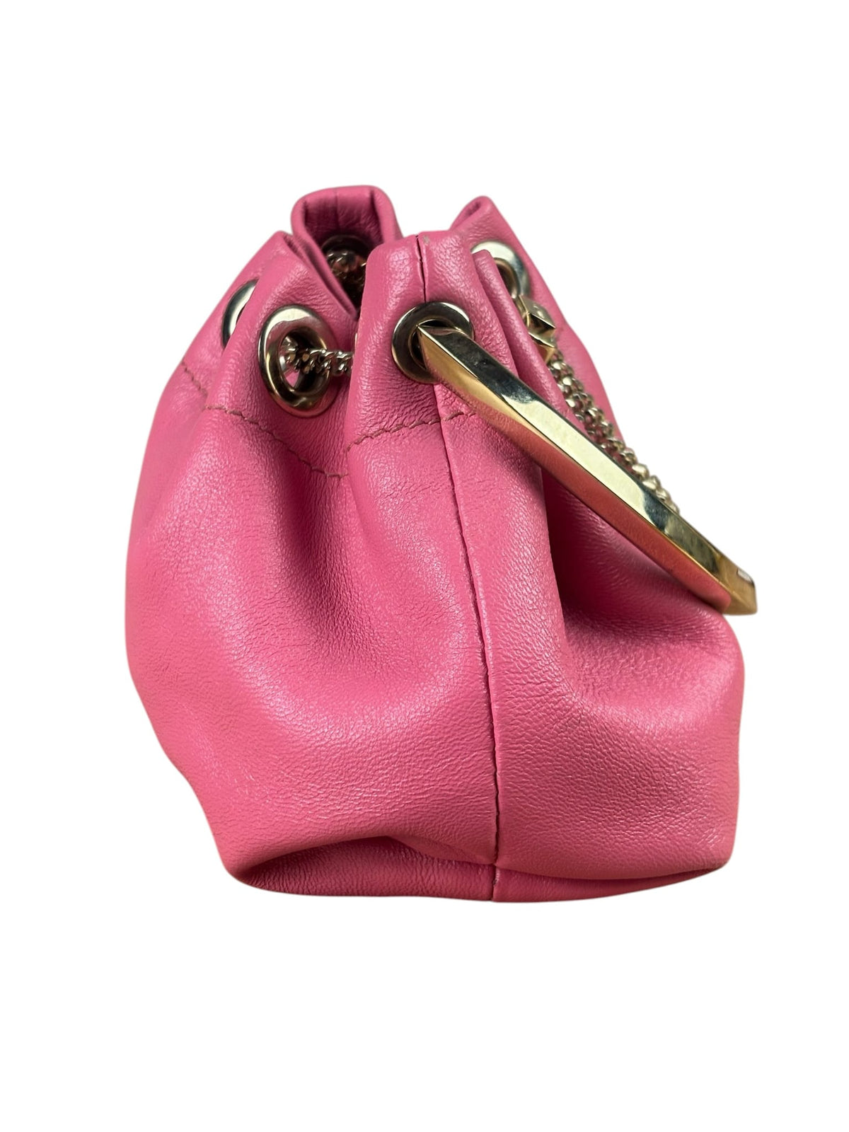 Jimmy Choo Pink Leather Micro Bob Bon Two-Way Bag