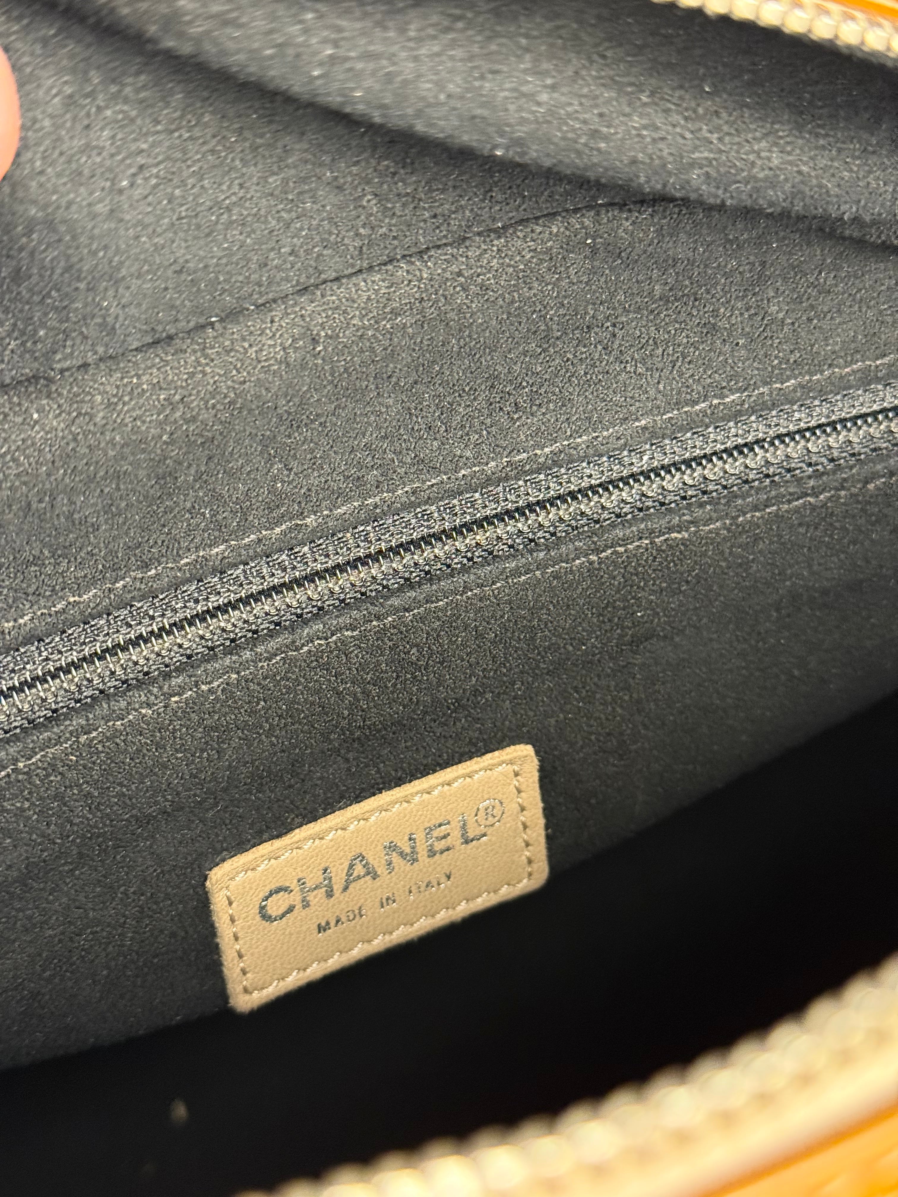 Chanel Vintage Patent Chocolate Bar Bowler Bag