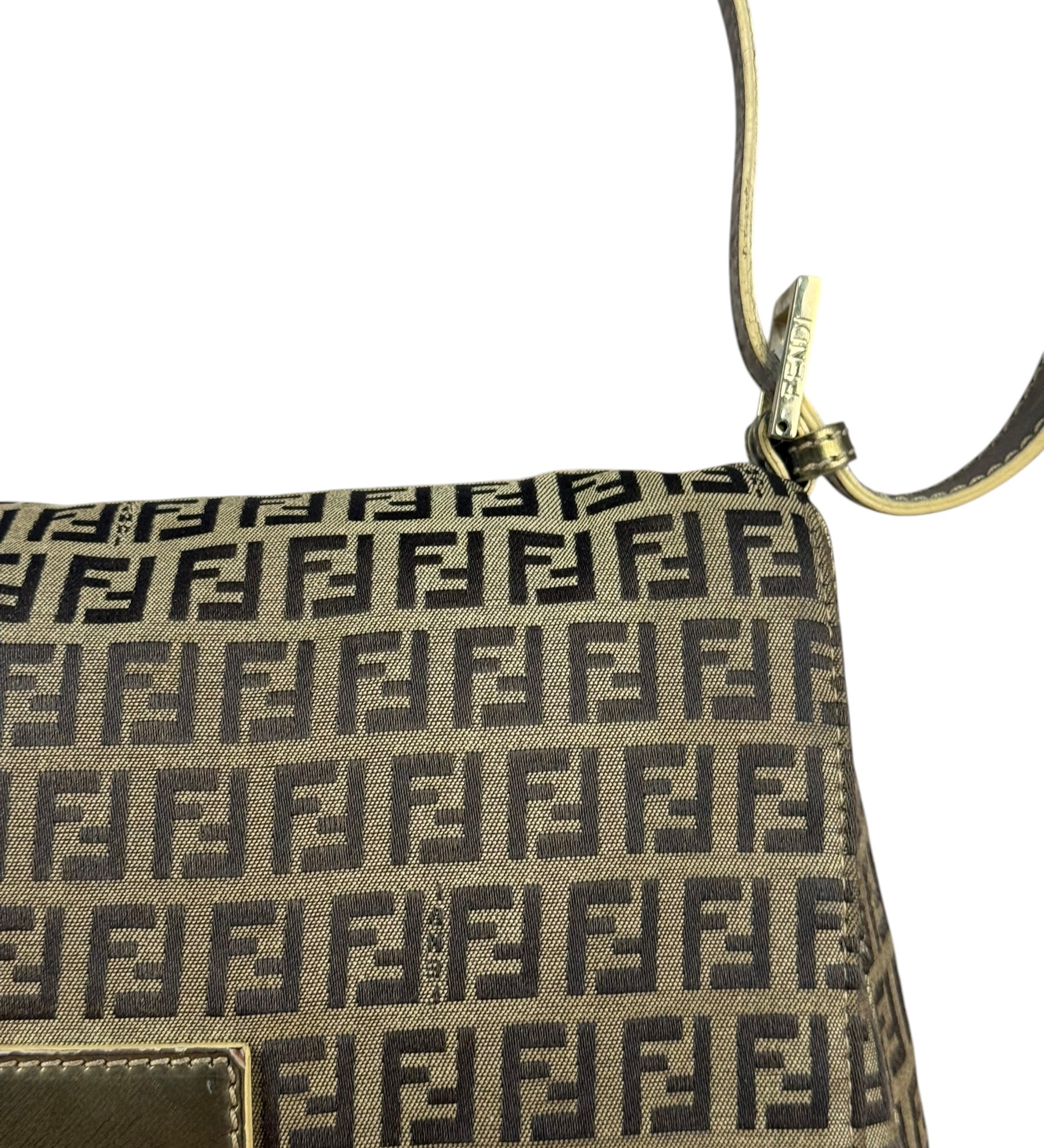 Fendi FF Vintage Mamma Baguette Brown/Metallic Leather