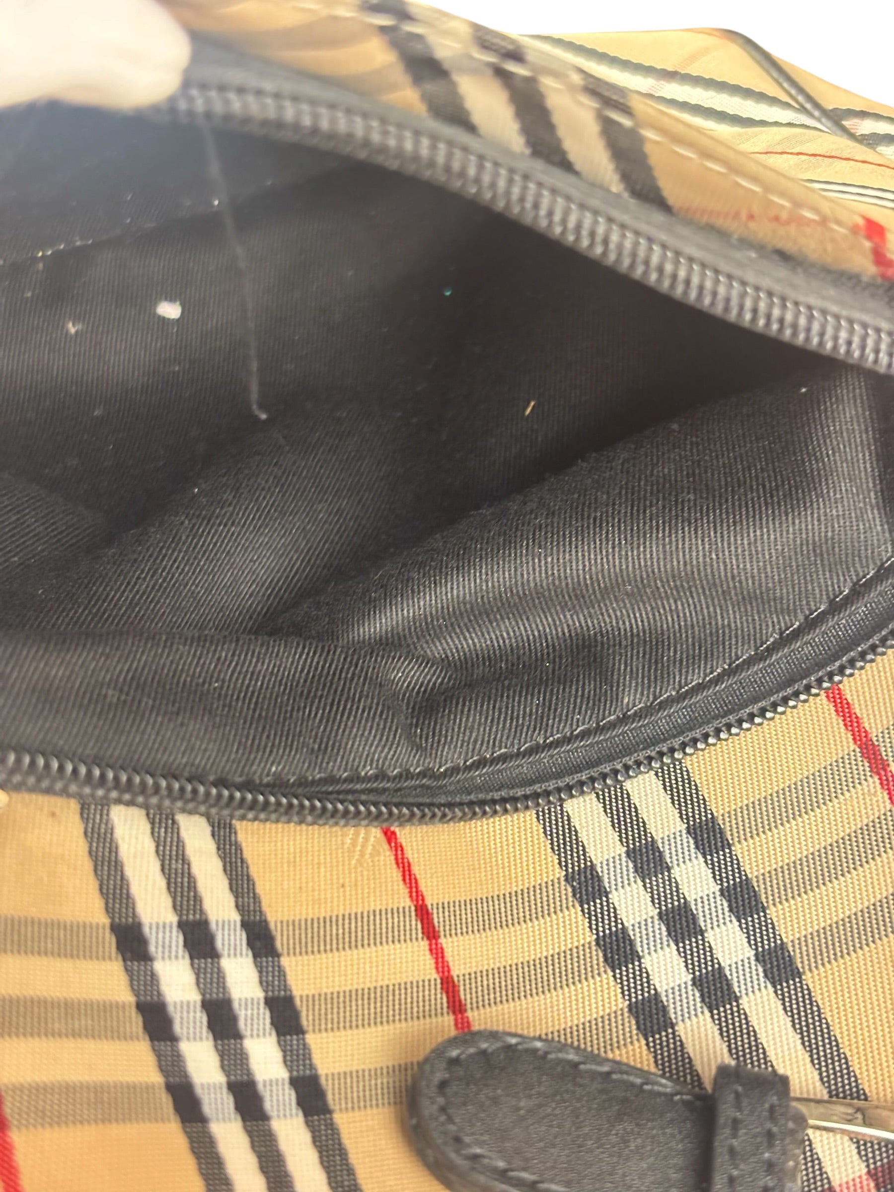 Burberry Vintage Blue Label Nova Check Multi-Pocket Nylon Tote Bag