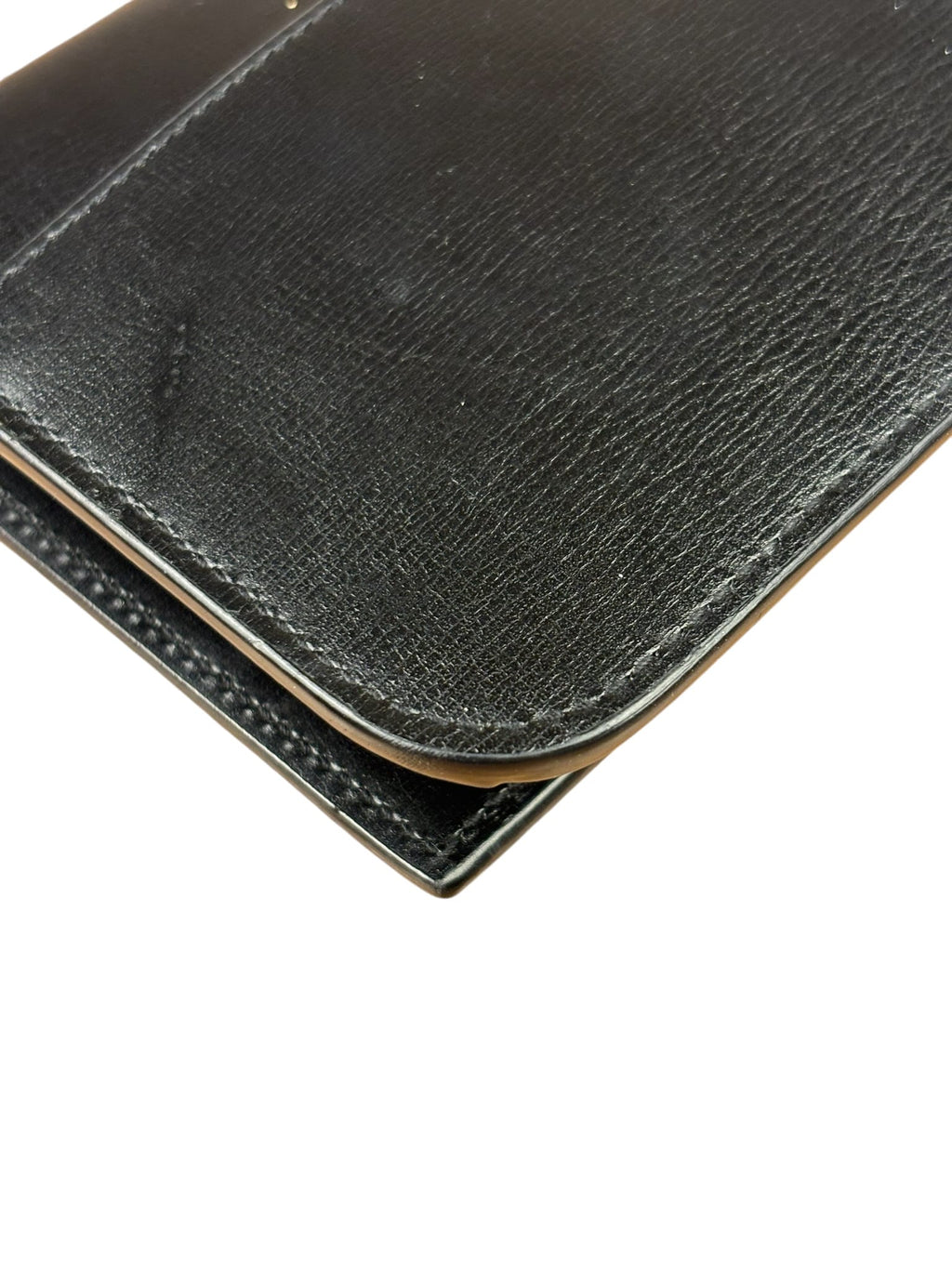 YSL Black Leather Cassandre Shoulder Bag
