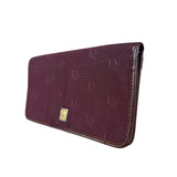 Christian Dior Vintage Canvas Maroon Long Wallet