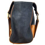 Gucci Vintage Denim Leather Trim Jackie Shoulder Bag