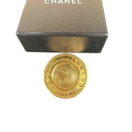 Chanel Vintage Gilded Sunburst Medalliion Button Brooch 1980s