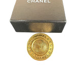 Chanel Vintage Gilded Sunburst Medalliion Button Brooch 1980s