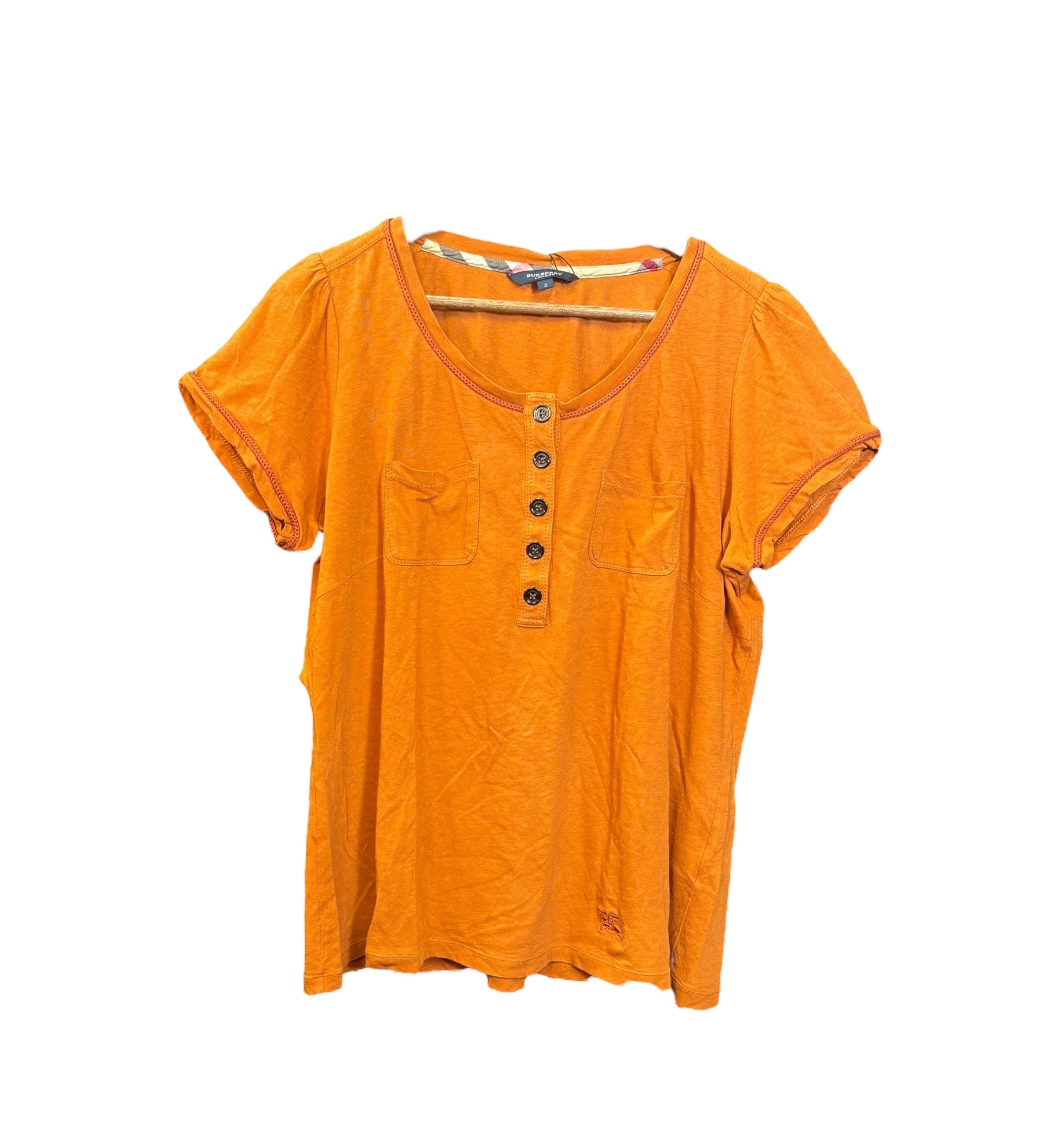 Burberry Vintage Orange Henley Top