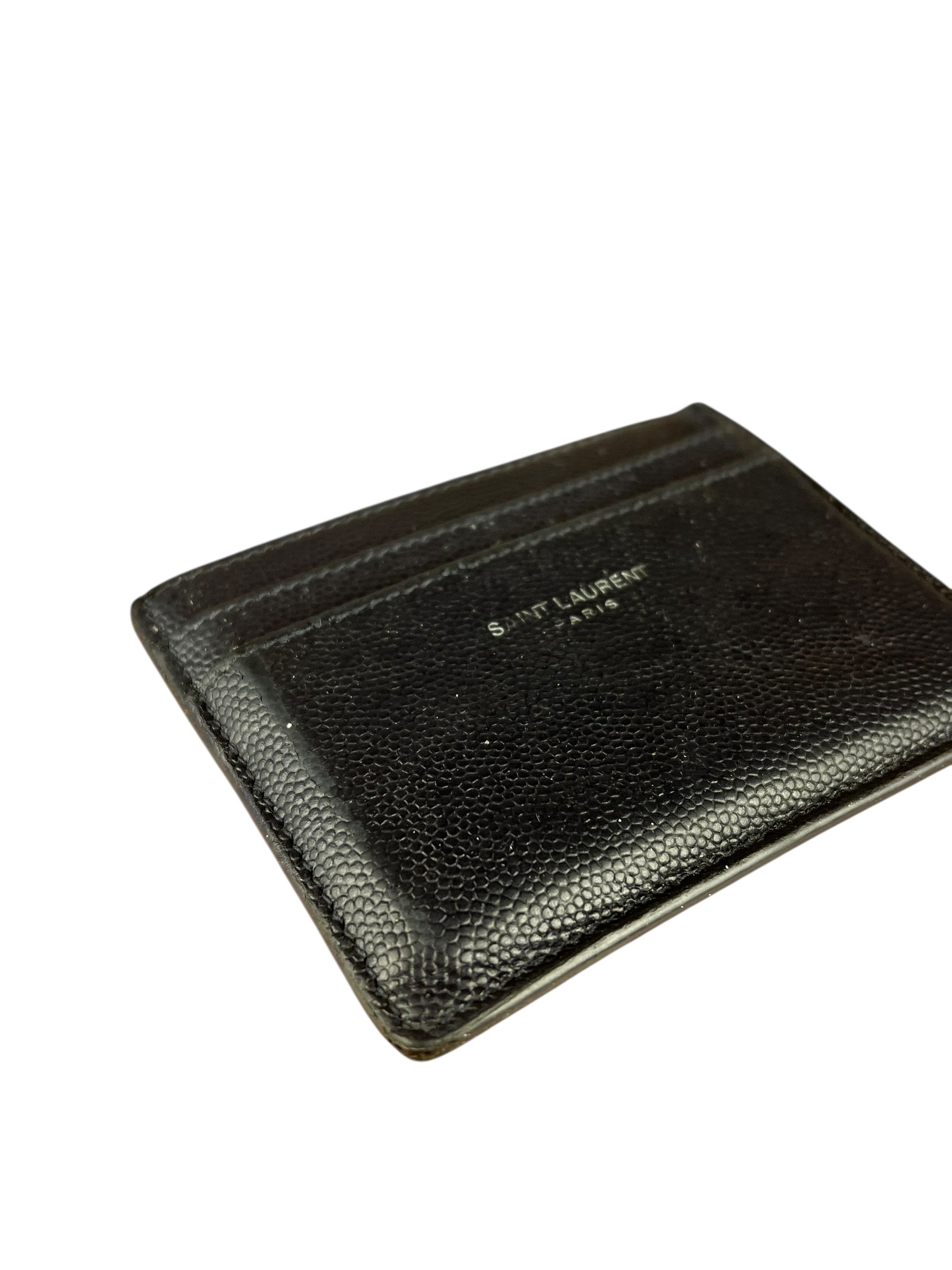 Yves Saint Laurent Leather Cardholder Navy Blue