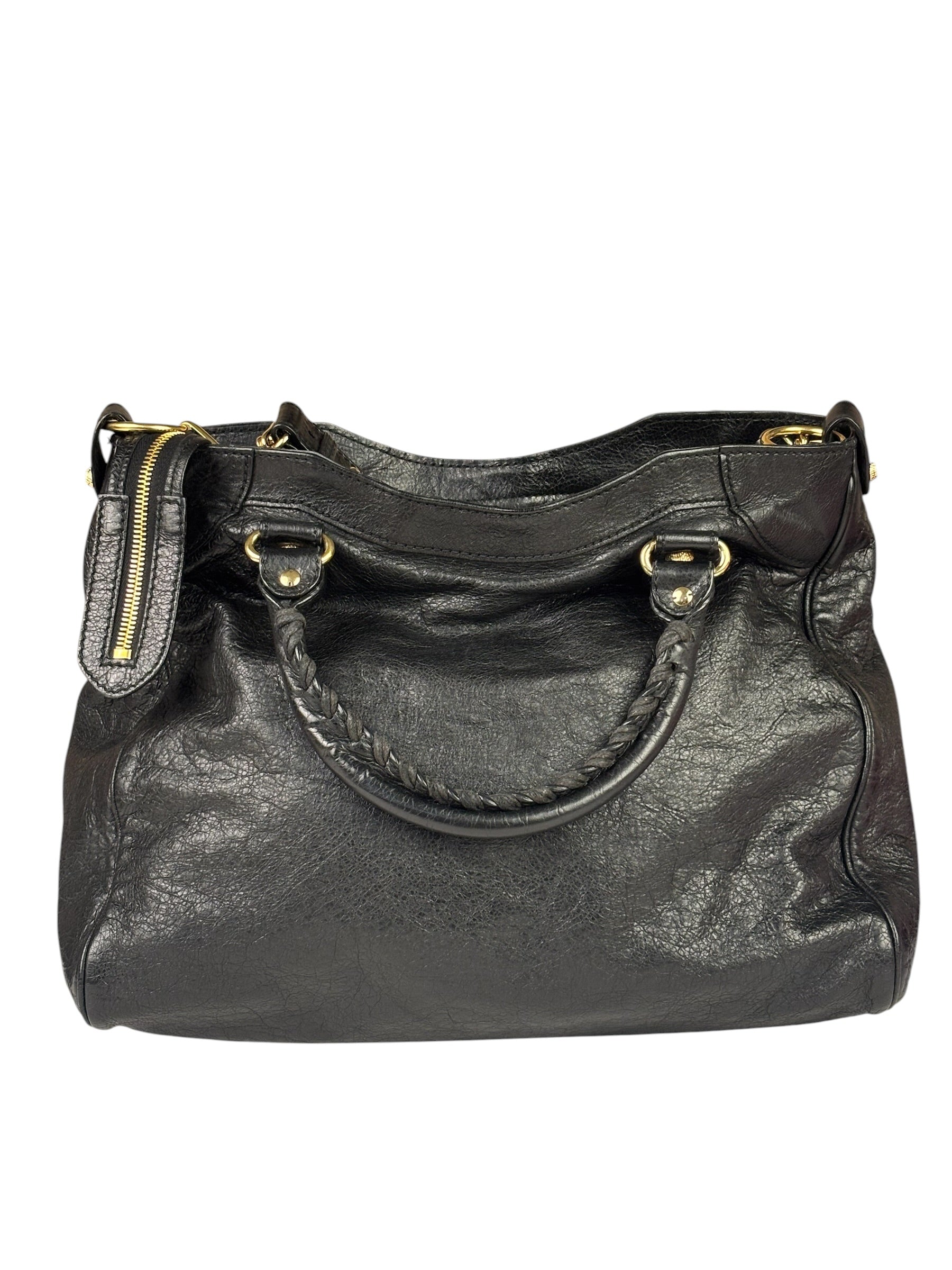 Balenciaga Black Leather Giant 12 City Bag