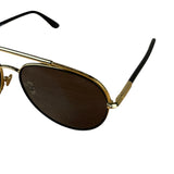 Tom Ford Black/Gold Brow Frame Aviatior Sunglasses