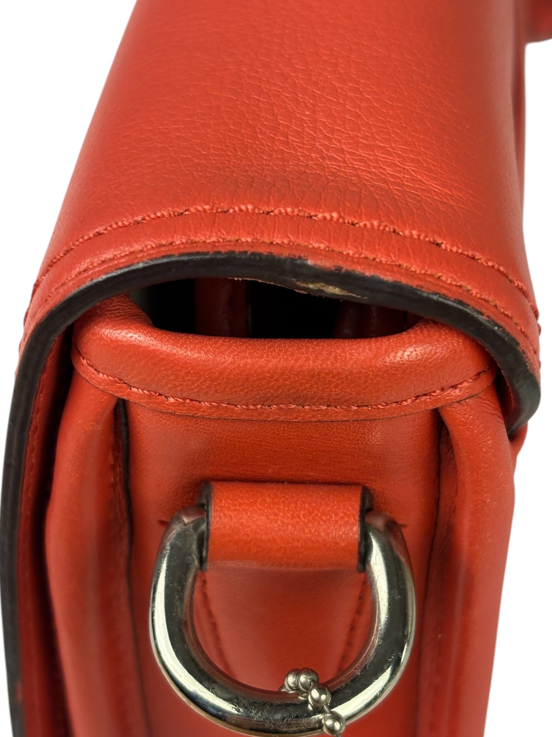 Coach Coral Red Leather Legacy Penny Shoulder Bag