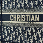 Christian Dior Navy Ecru Oblique Small Book Tote