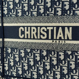 Christian Dior Navy Ecru Oblique Small Book Tote