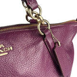Coach Purple Pebbled Leather Small Kelsey Satchel Two-Way Bag