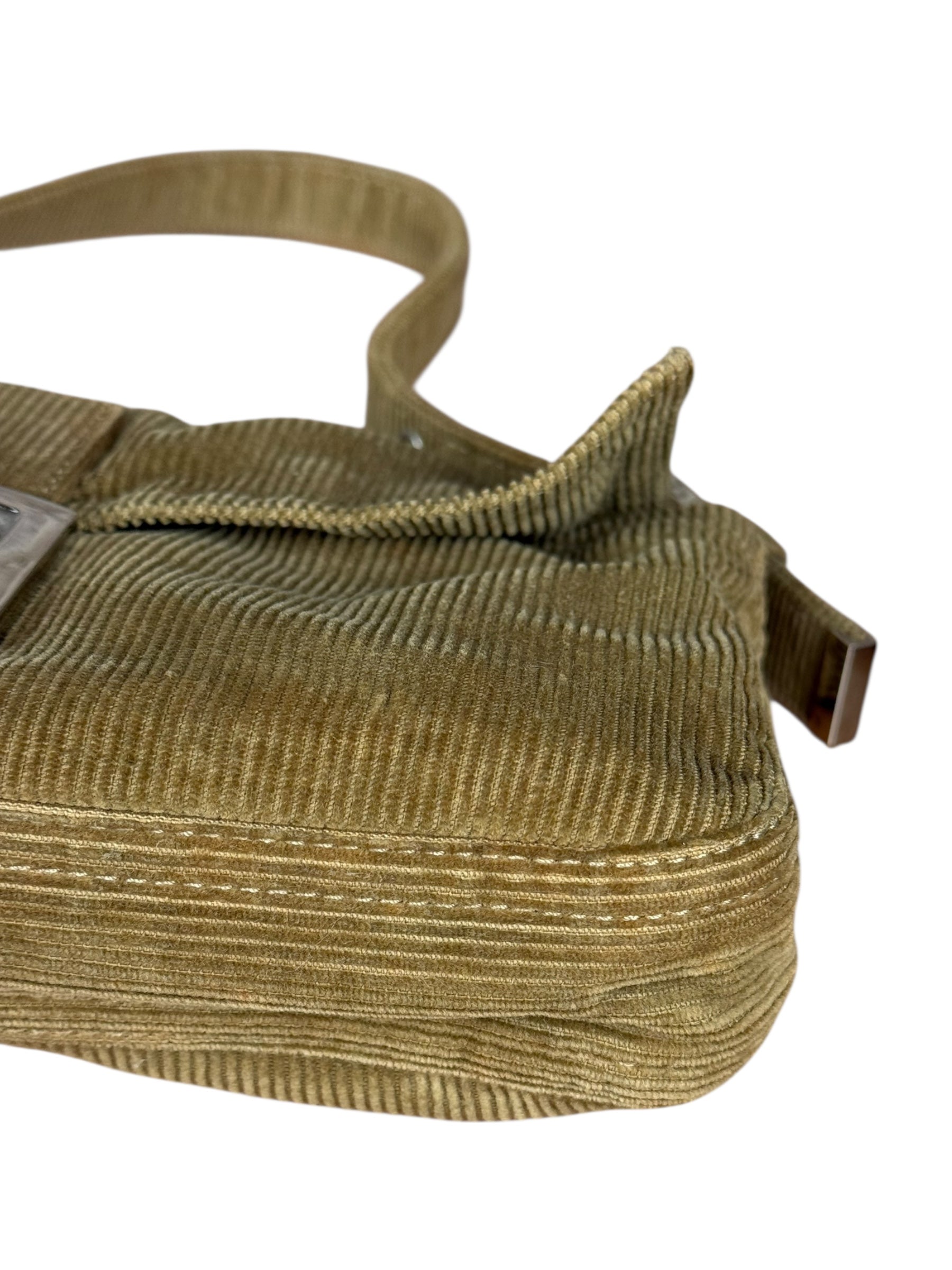 Fendi Brown Corduroy Baguette