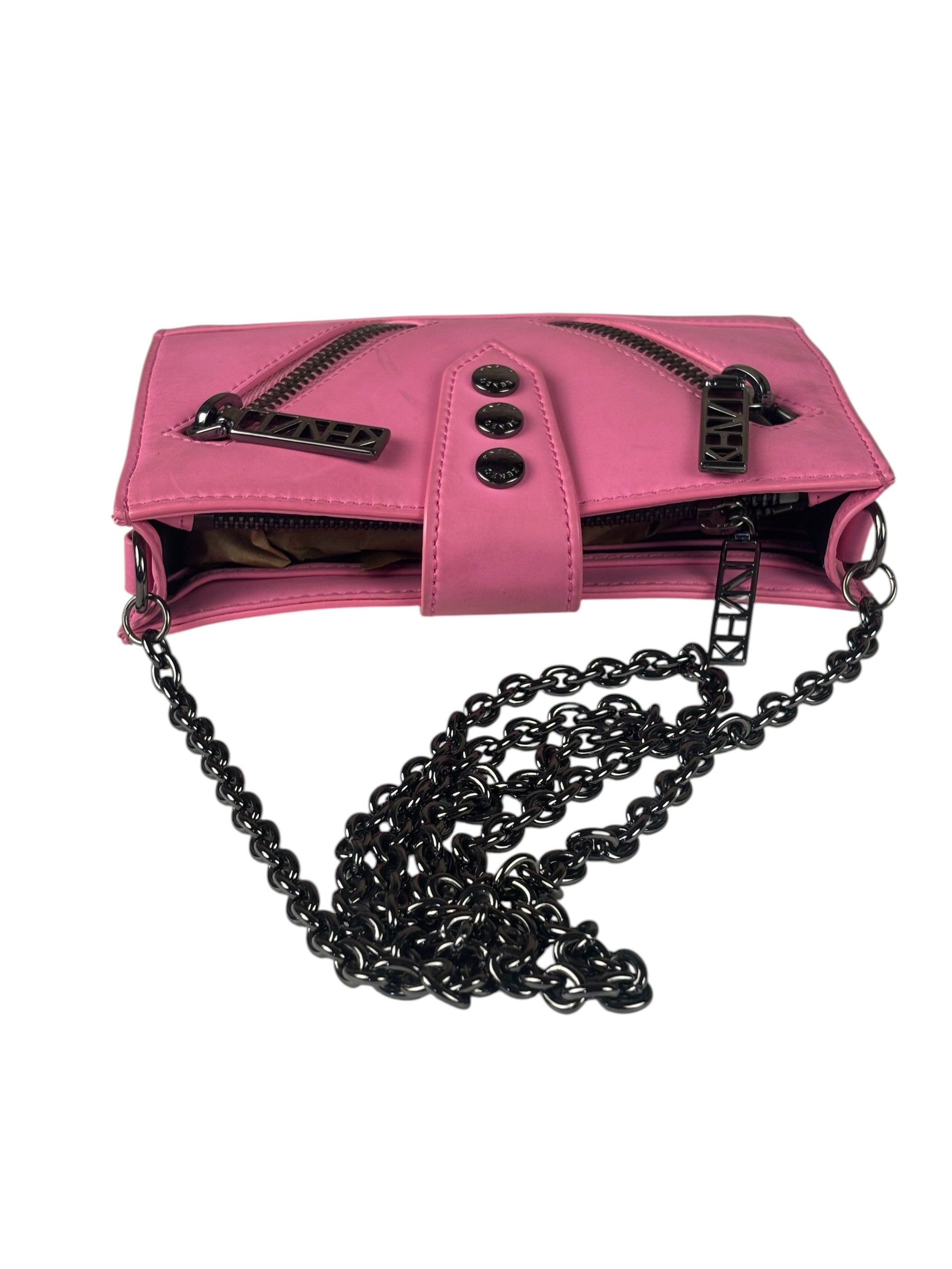 Kenzo Kalifornia Pink Leather Wallet On Chain