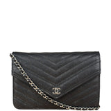 Chanel Caviar Chevron Quilted Wallet On Chain 2017