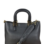 Fendi Black Leather Small FF Tote Two-Way Bag