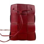 Bottega Veneta Red Leather Cassestte Maxi Intrecciato Bucket Bag