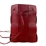 Bottega Veneta Red Leather Cassestte Maxi Intrecciato Bucket Bag