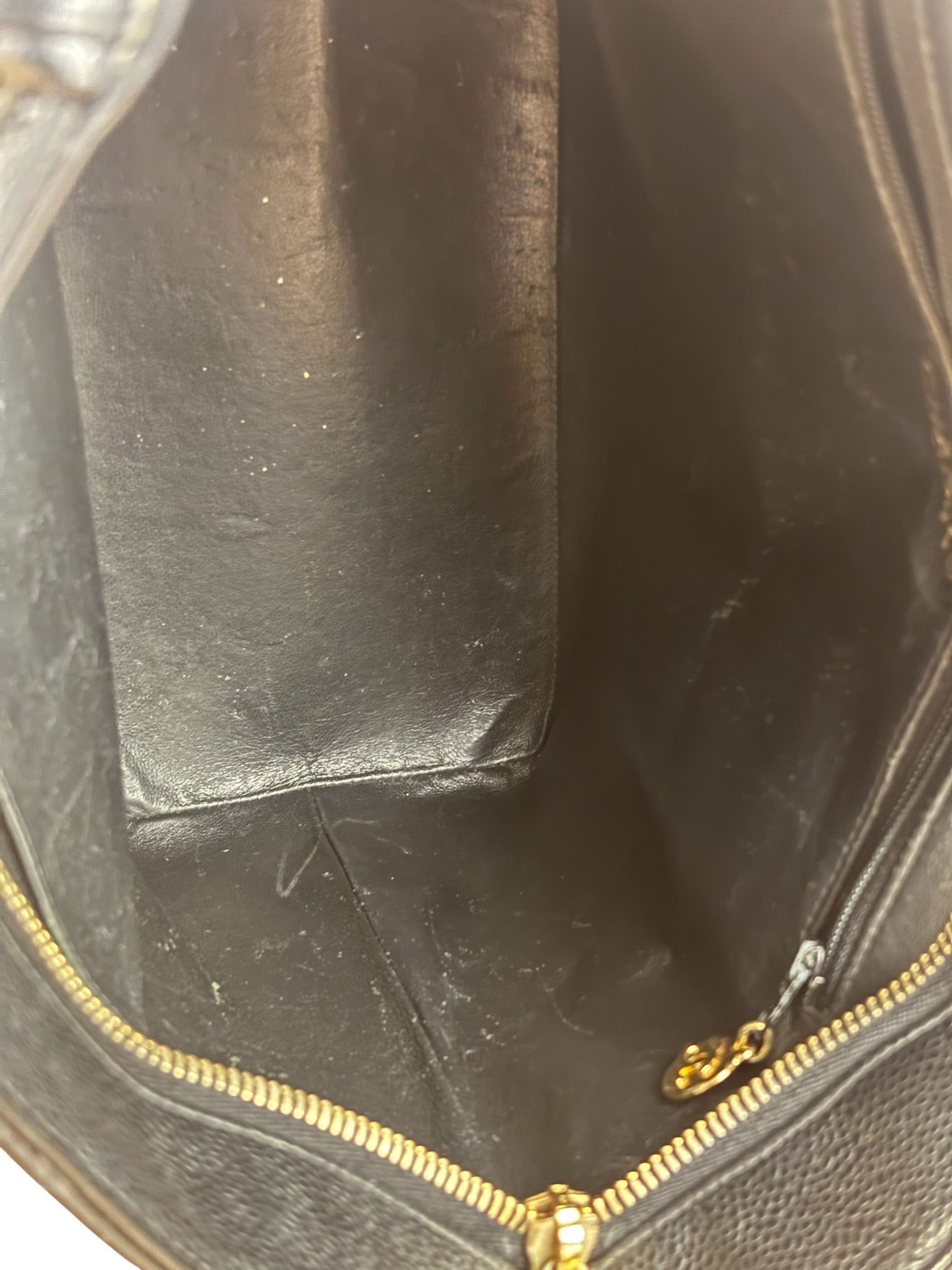 Chanel Vintage CC Black Quilted Caviar Leather Medallion Tote Bag 2002