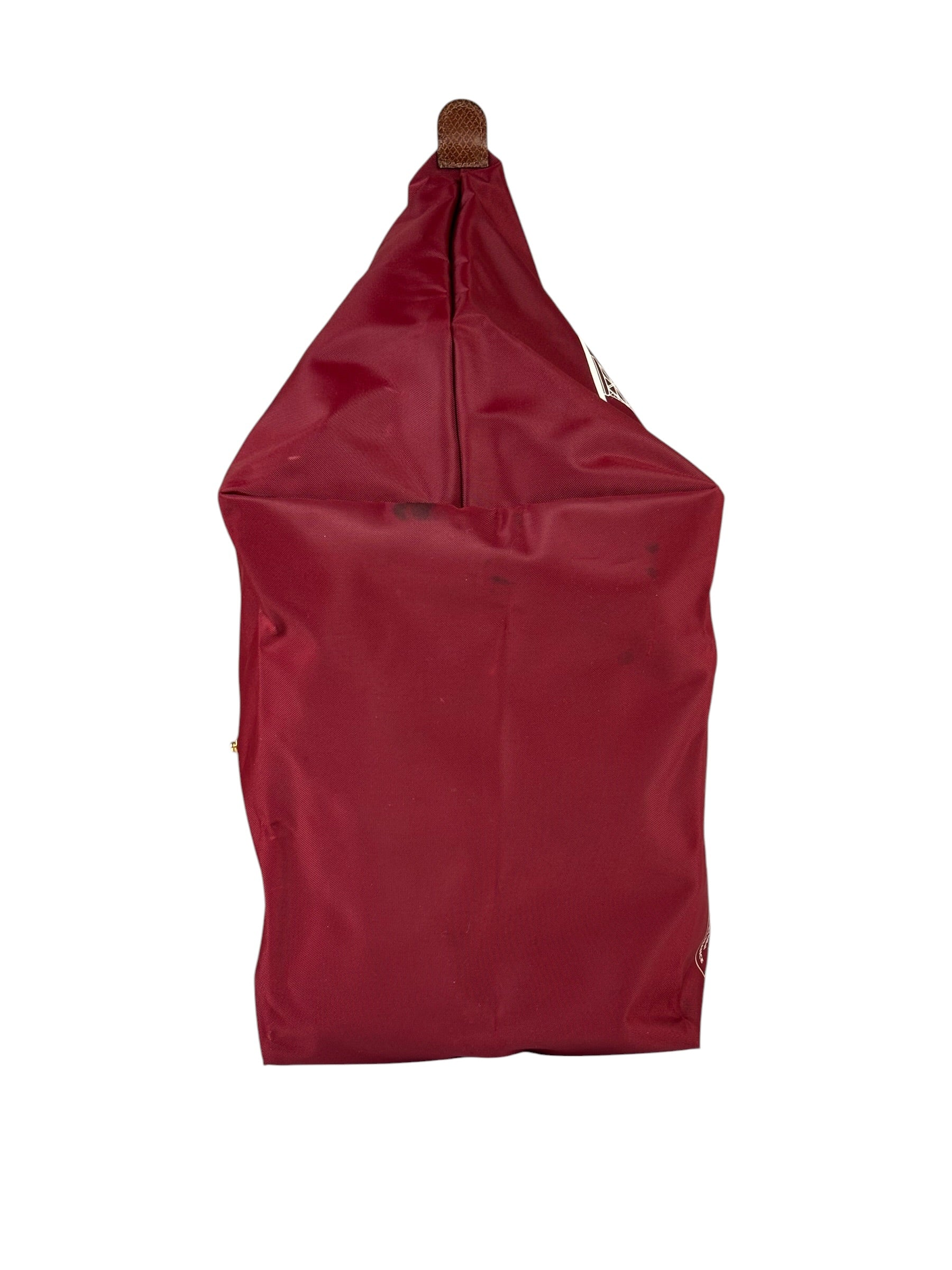 Longchamp Red Leather Trim Le Pliage Paris Eiffel Tower Tote Bag