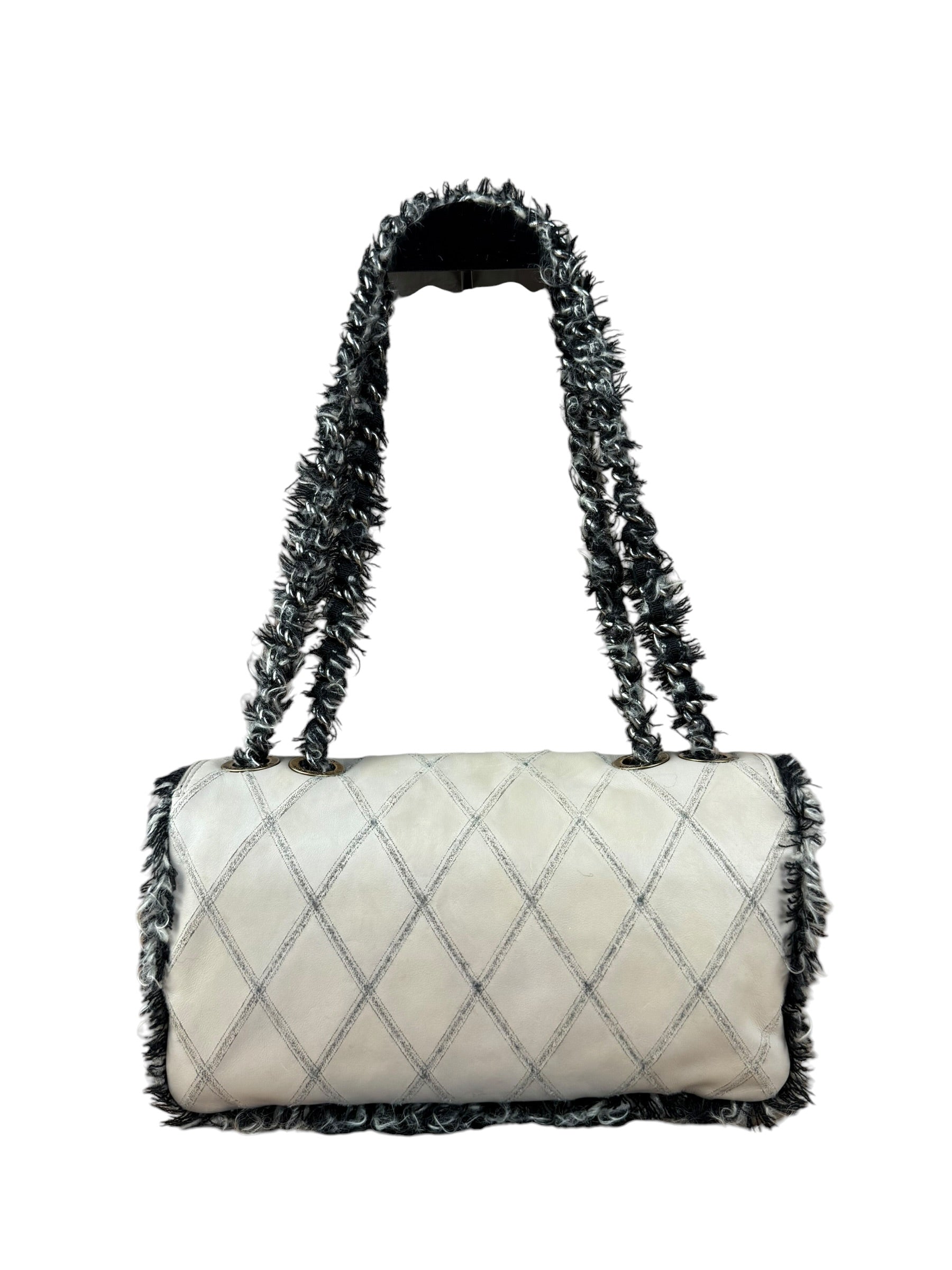 Chanel Tweedy Quilted Leather Fringe Flap Bag 2011