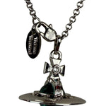 Vivienne Westwood Blue Sovereign Orb Pendant Silver-Toned Necklace