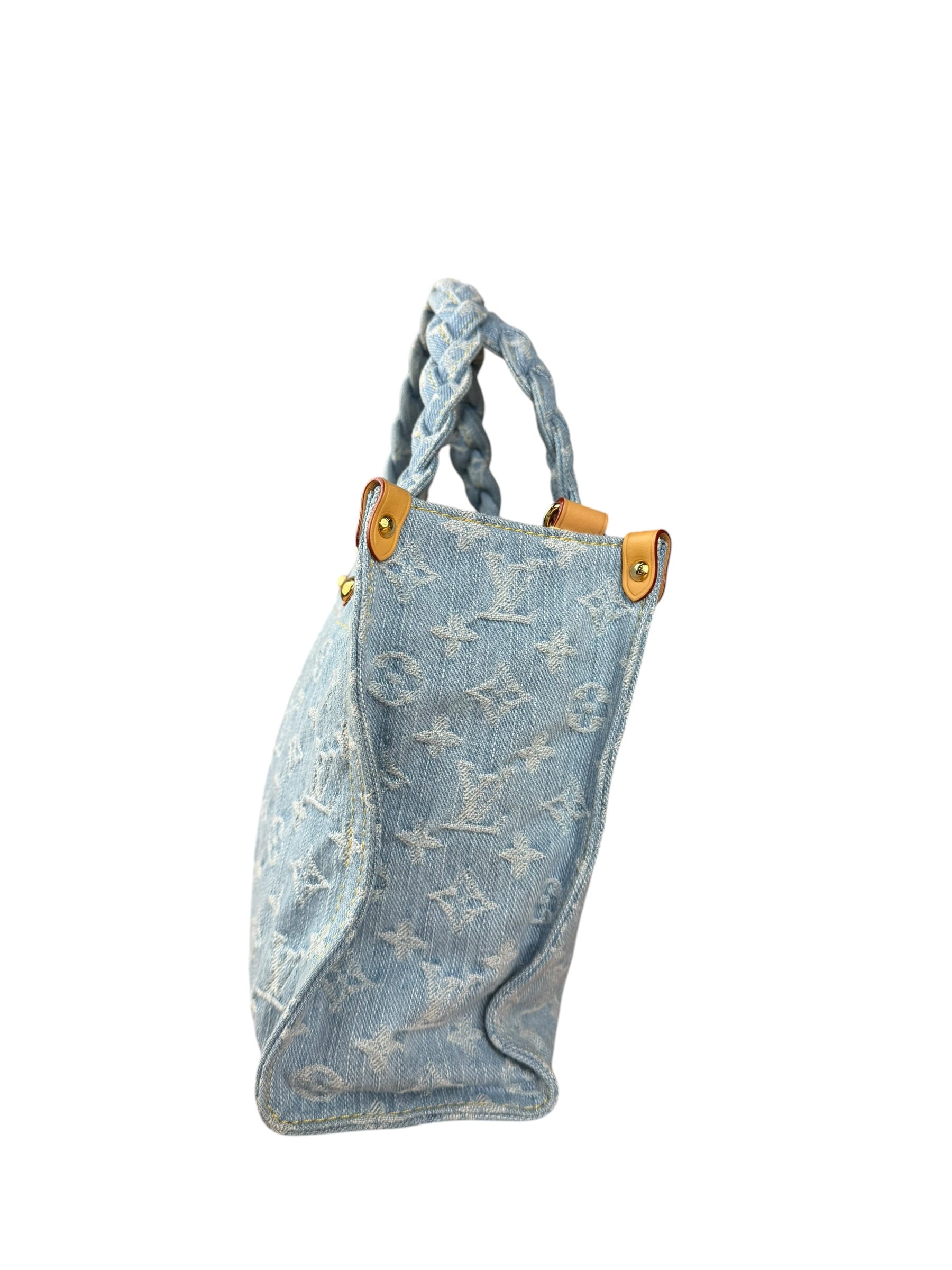 Louis Vuitton Monogram Denim Let Go PM 2Way Tote Handbag