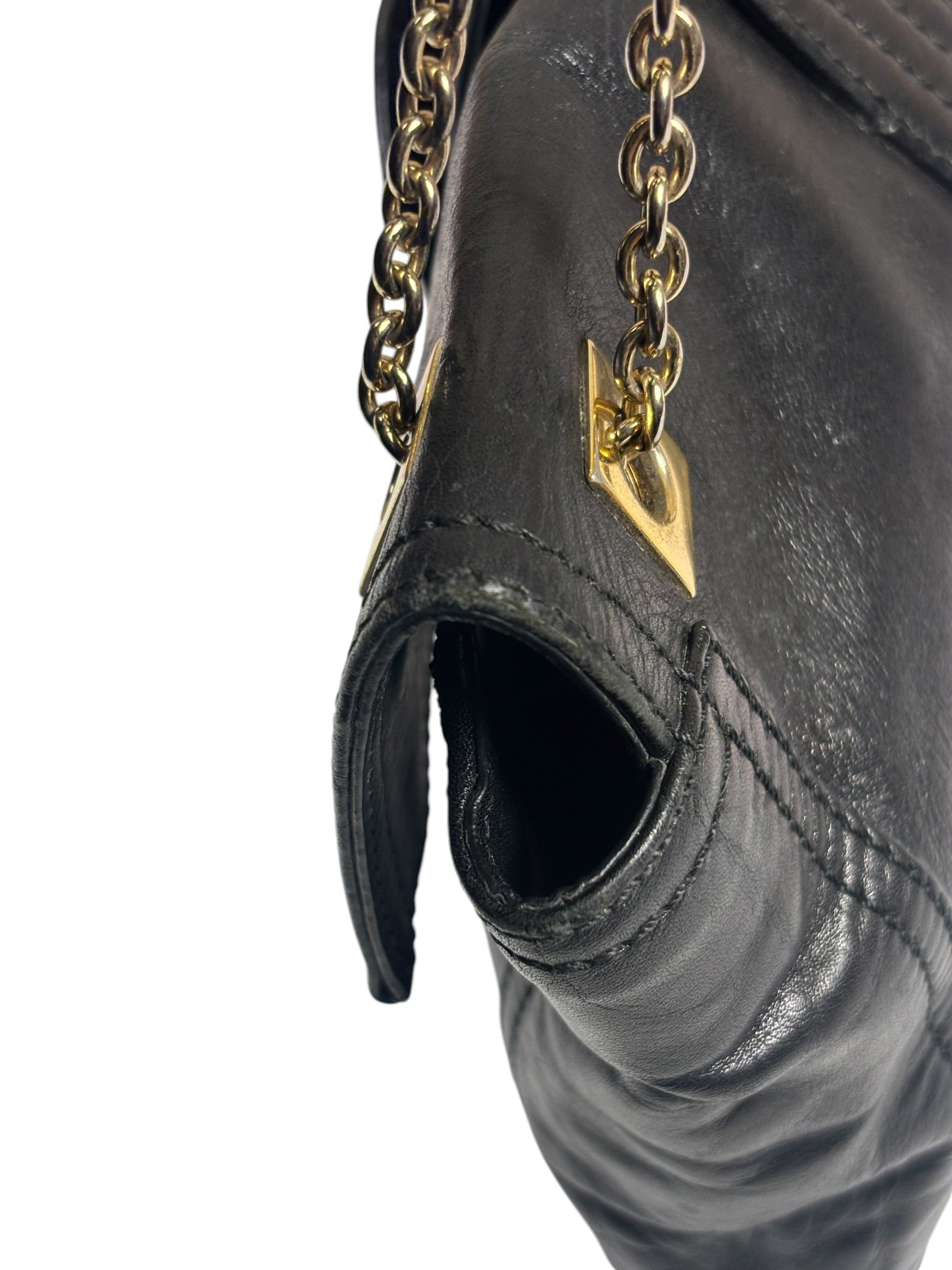 Fendi Black Leather Maxi Baguette