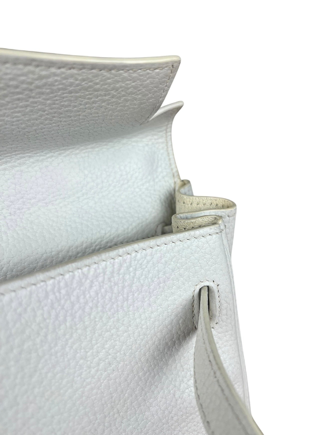Hermes Kelly 32 White Clemence Leather Handbag 2008