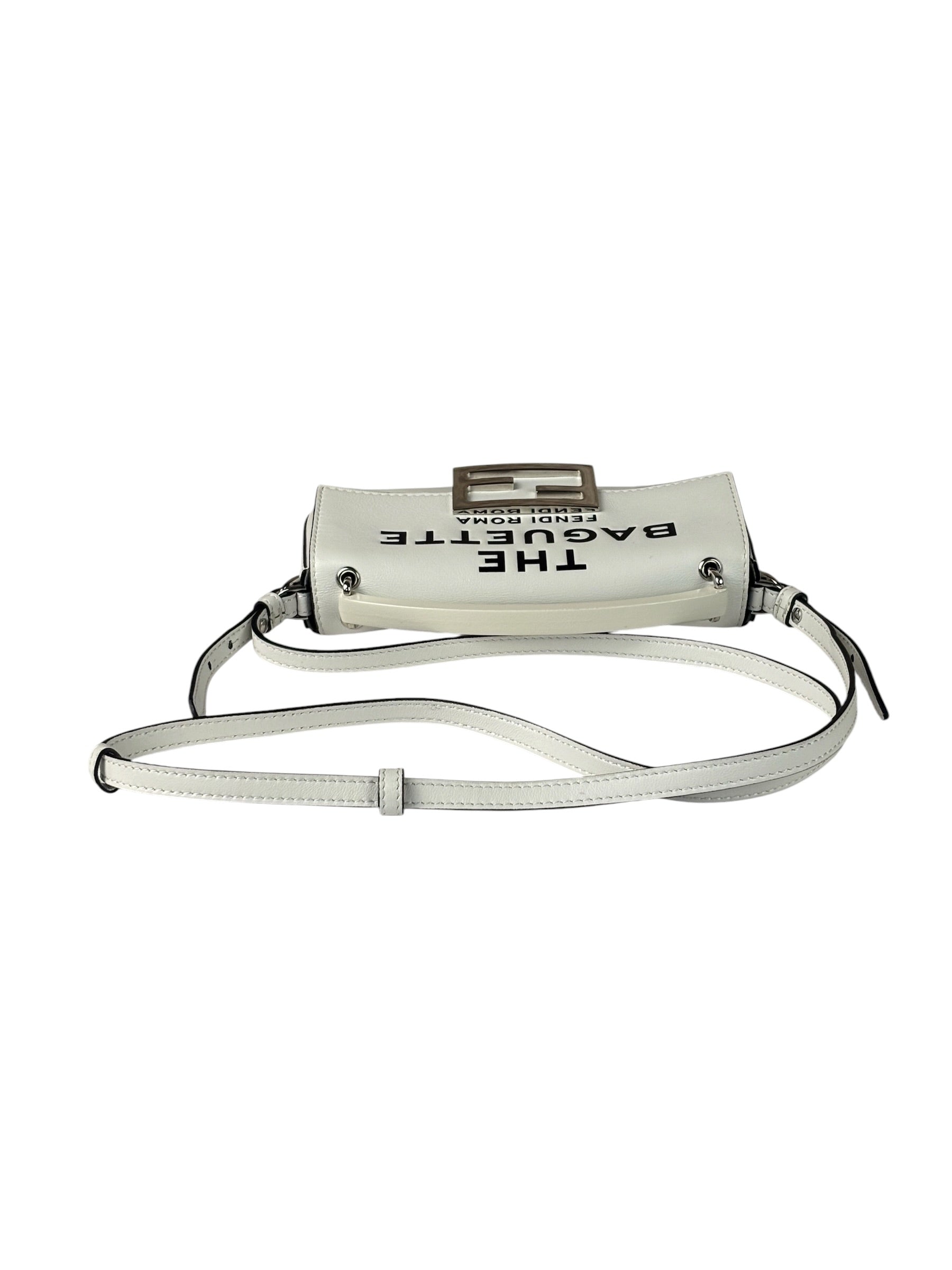 Fendi x Marc Jacobs White Leather Mini Baguette
