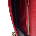Gucci Red Leather GG Logo Wallet On Chain