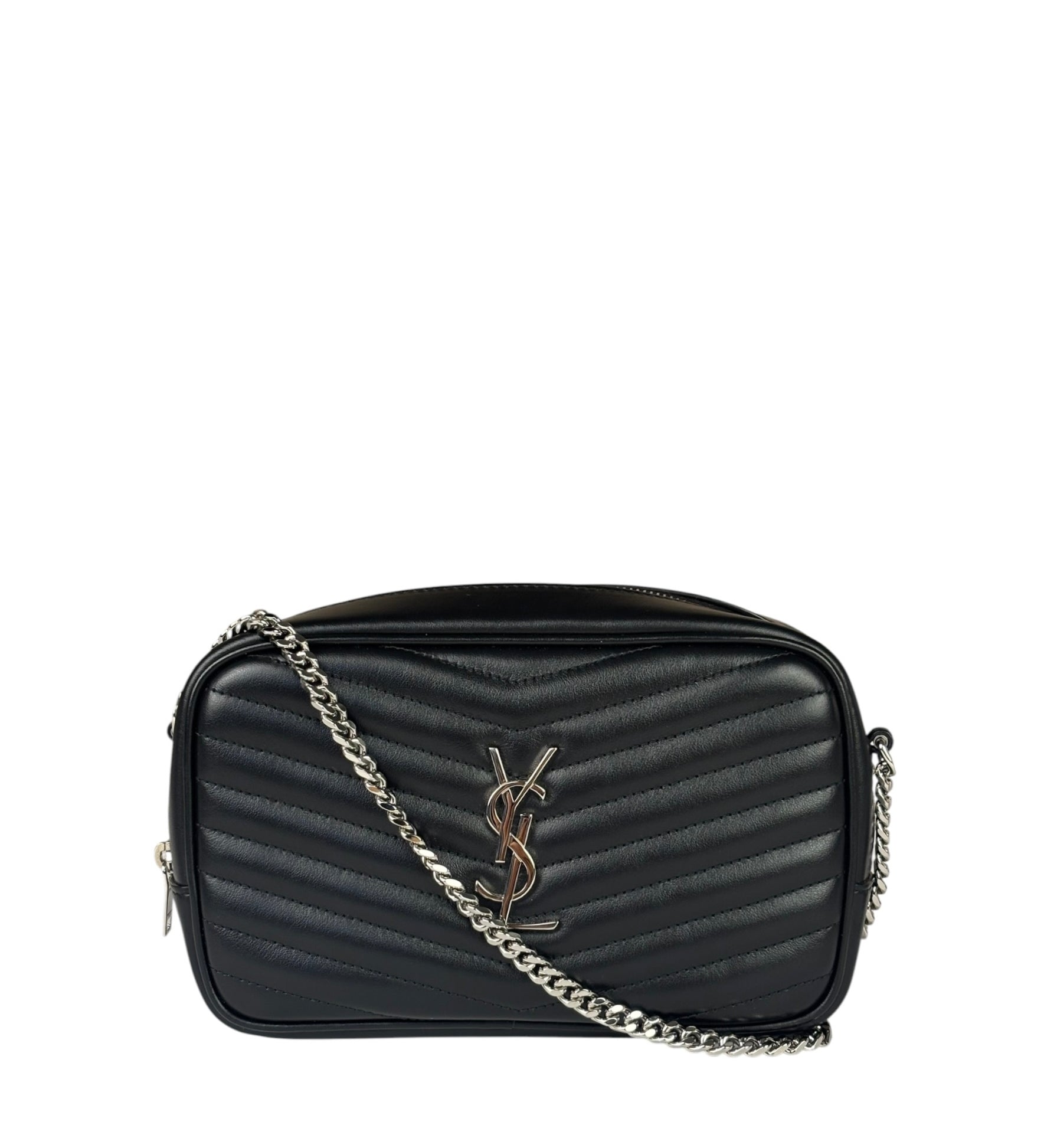 Yves Saint Laurent Black Leather Mini Lou Camera Bag