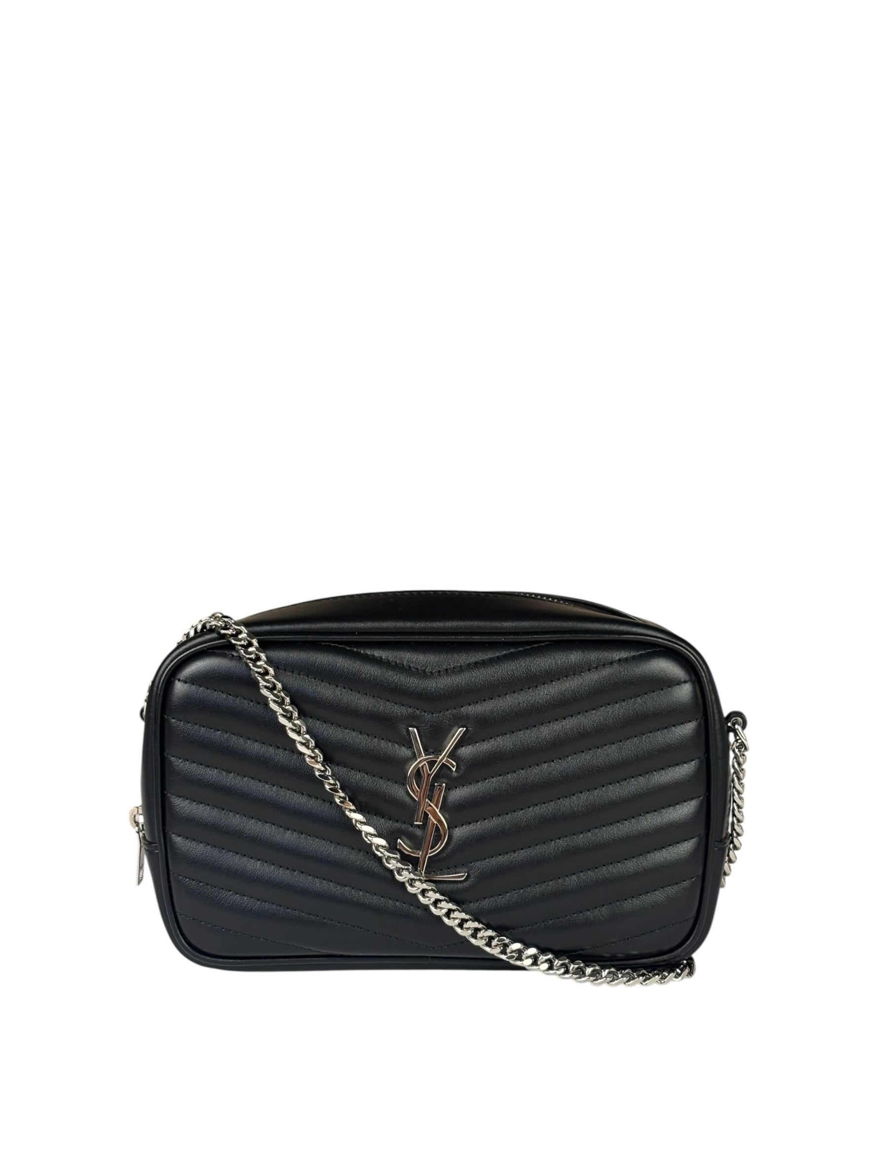 Yves Saint Laurent Black Leather Mini Lou Camera Bag
