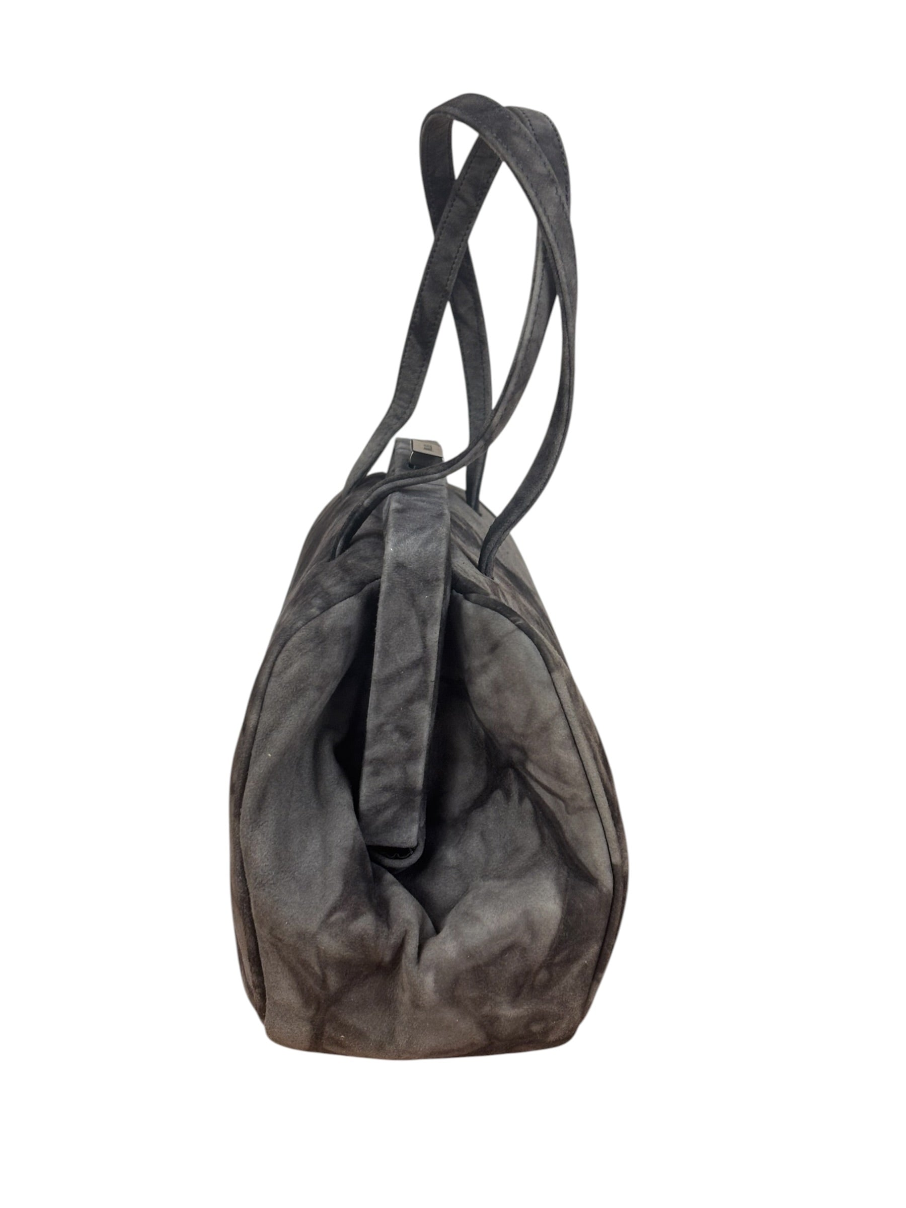 Prada Lux Grey Scamosciato Tie Dye Clutch Top Handbag