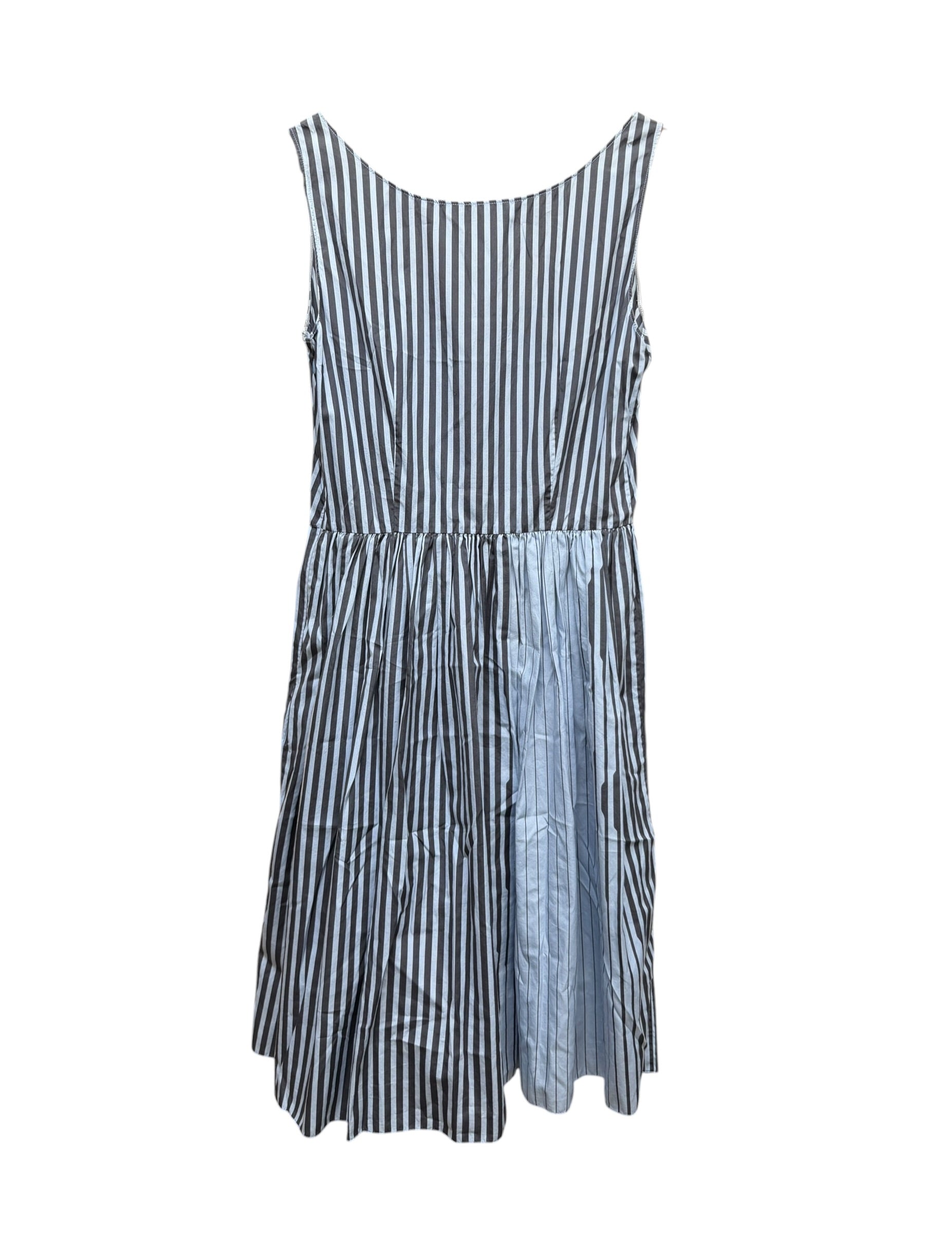 Prada Blue Sleeveless Striped Dress