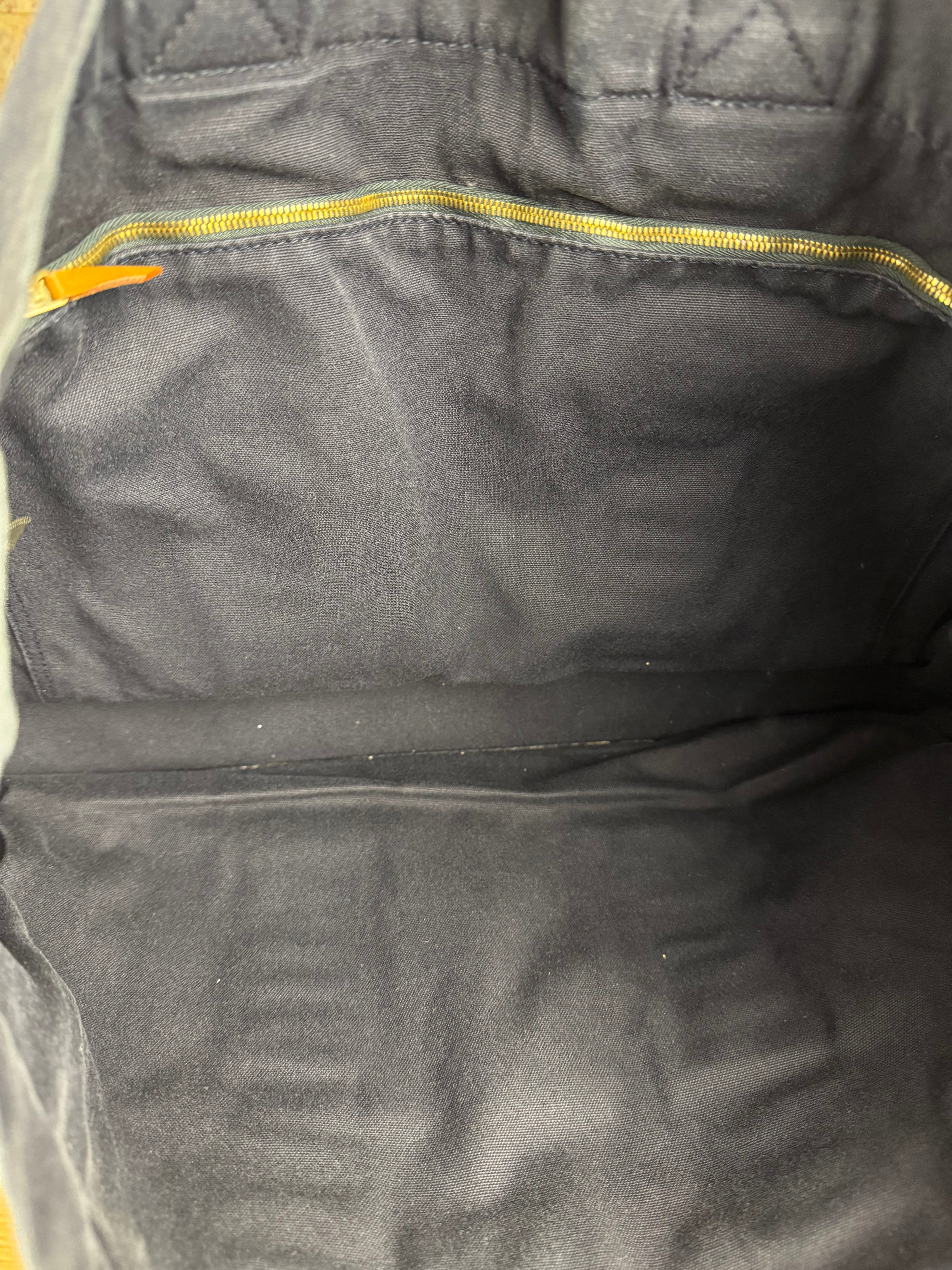 Hermes Vintage Large Navy Canvas Tote