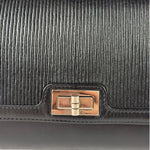 Chanel Black Leather Mademoiselle Accordion Flap Bag 2000