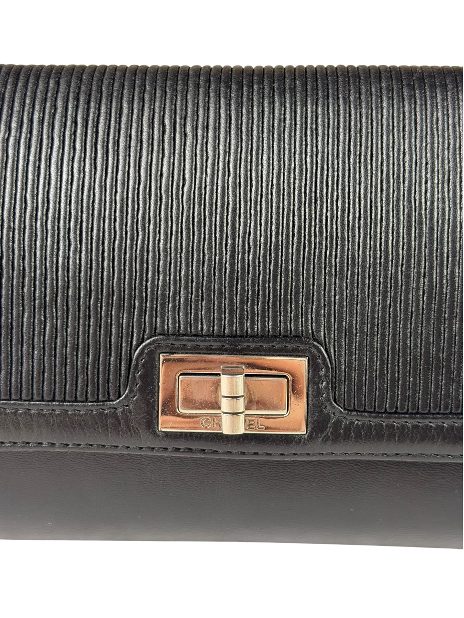 Chanel Black Leather Mademoiselle Accordion Flap Bag 2000