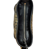 Chanel Metallic Gold/Black Leather Small Gabrielle Hobo Bag 1992