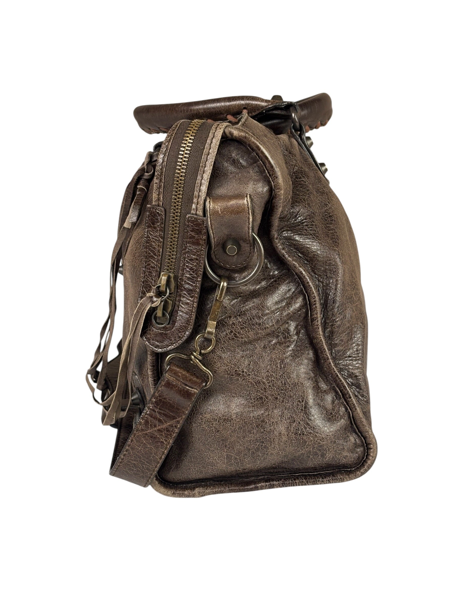 Balenciaga Brown Leather Medium Le City Two-Way Bag