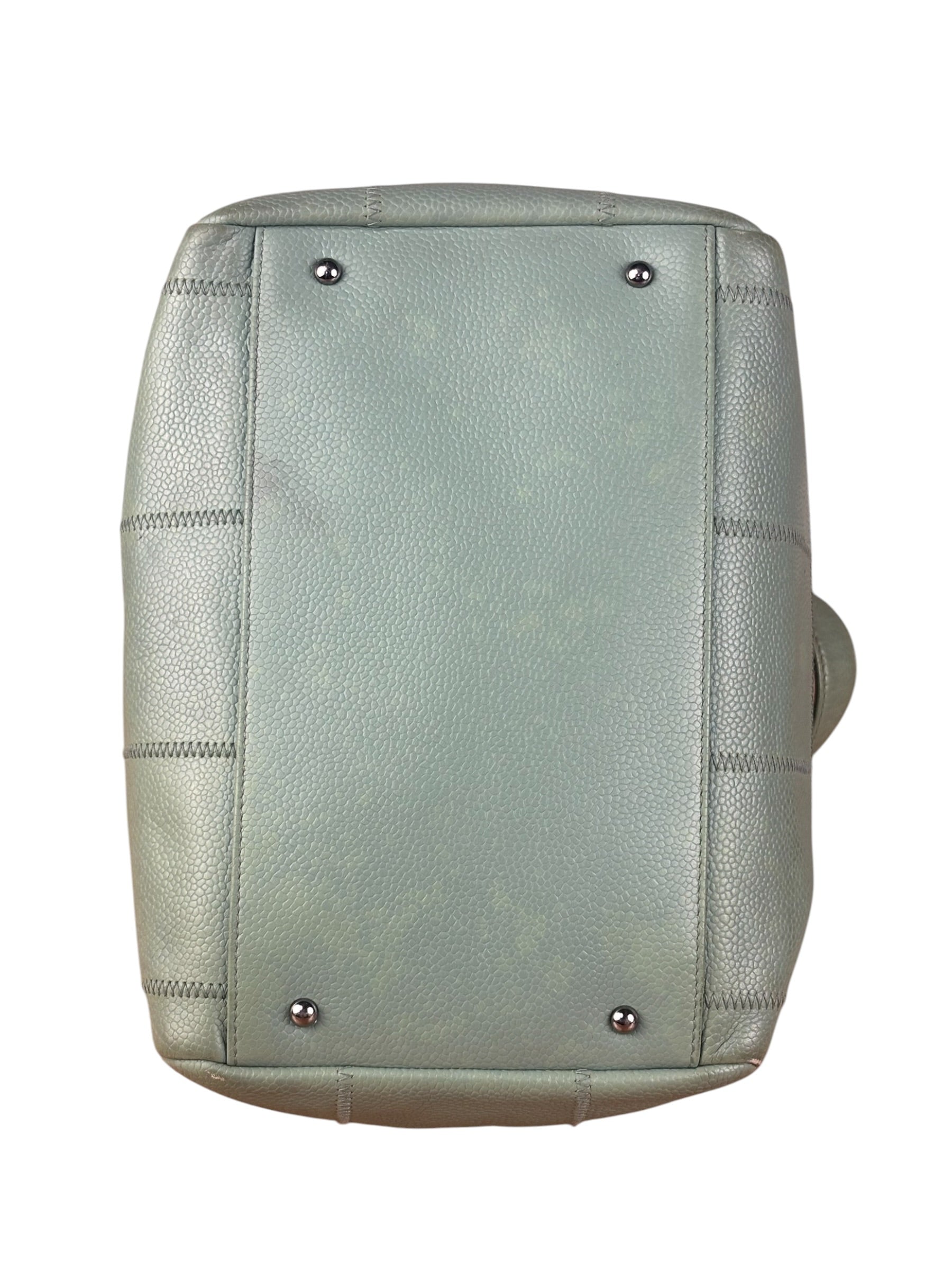 Chanel Light Green Quilt LAX Leather Bowler Bag 2004