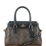 Coach Brown/Black Canvas Mini Darcie Carryall Two-Way Bag