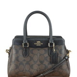 Coach Brown/Black Canvas Mini Darcie Carryall Two-Way Bag