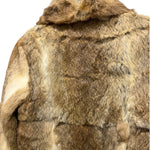 Vintage Brown/Ivory Rabbit Fur Coat