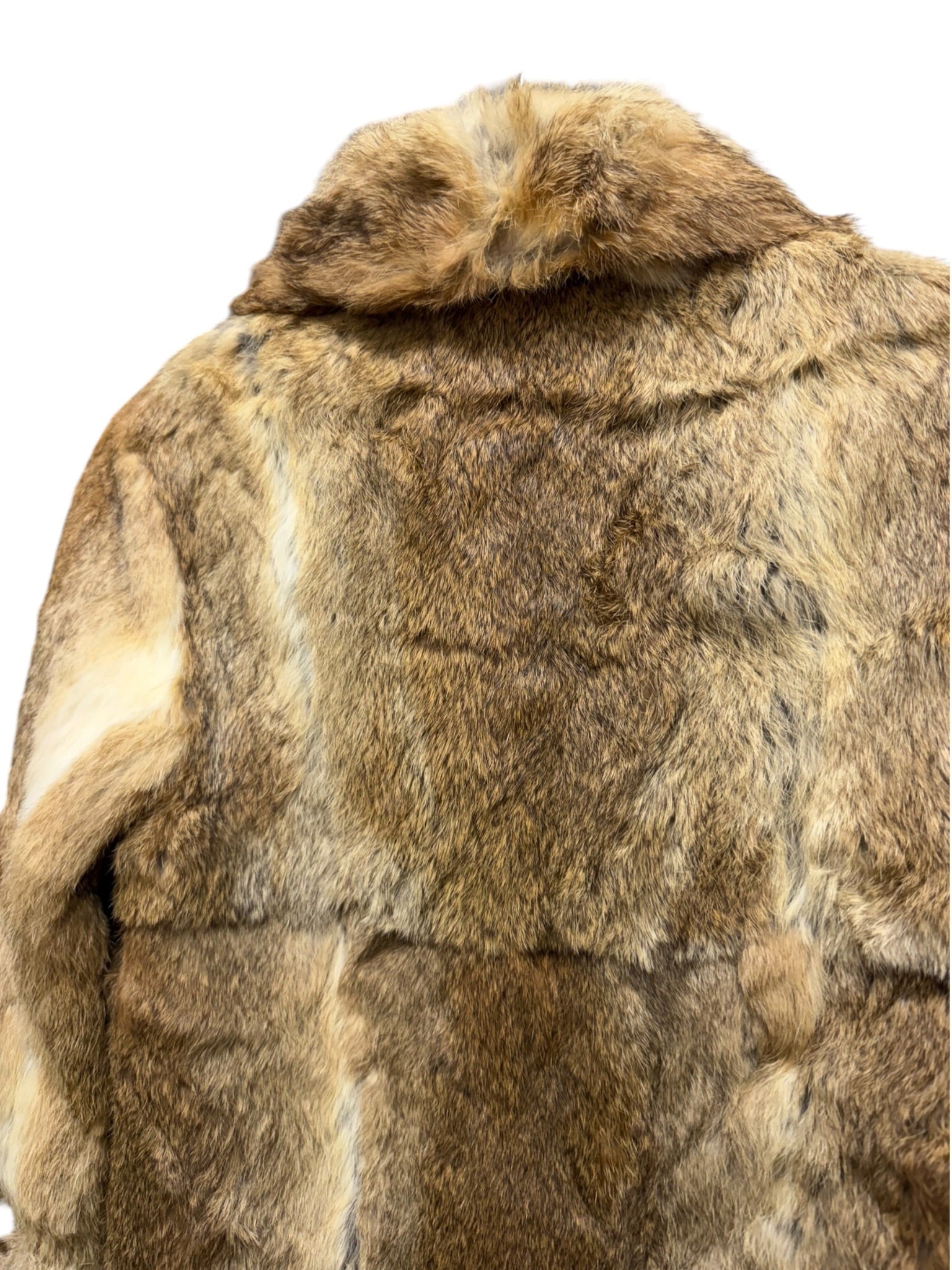 Vintage Brown/Ivory Rabbit Fur Coat