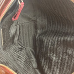 Prada Vintage Yellow/Burgundy Patent Leather Bowler Shoulder Bag
