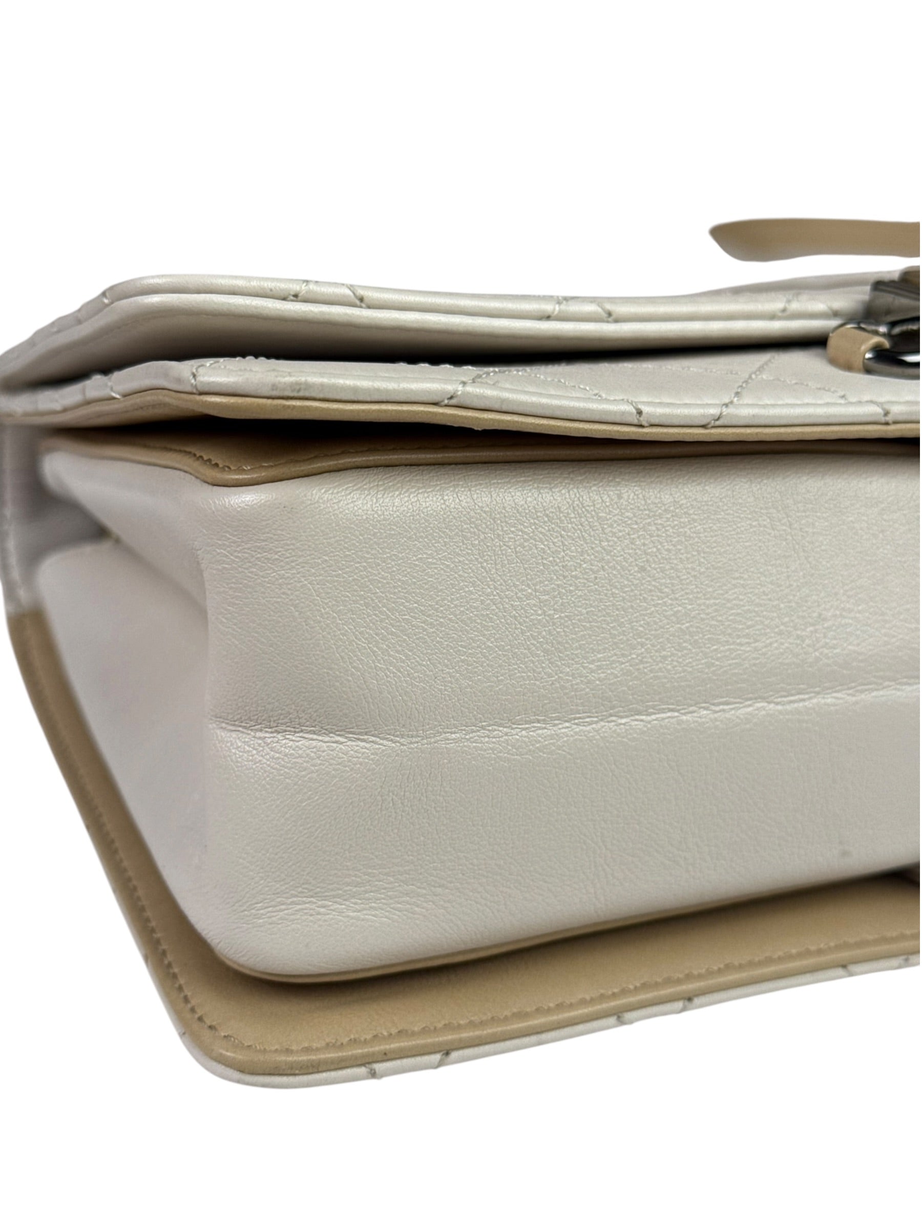 Chanel Cream Quilted Leather Flap Bag 2018