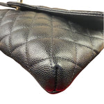 Chanel Black Caviar Quilted Flap Clutch Bag 2019